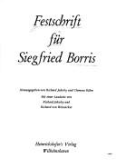 Cover for Festschrift für Siegfried Borris