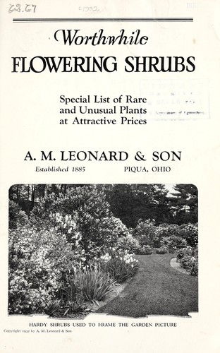 Cover for Worthwhile flowering shrubs