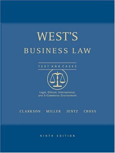 Cover for West's Business Law with Online Research Guide, 9th Edition