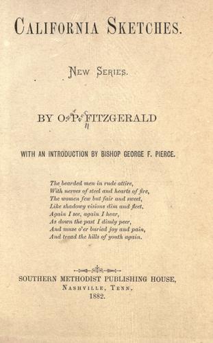Cover for California sketches
