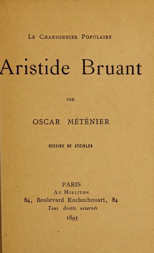 Cover for Aristide Bruant