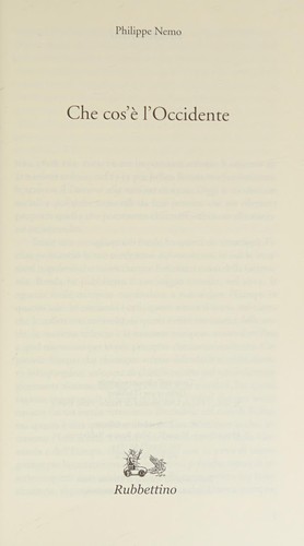 Cover for Che cos'è l'Occidente