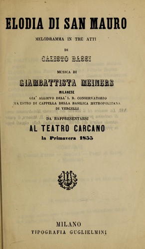 Cover for Elodia di San Mauro
