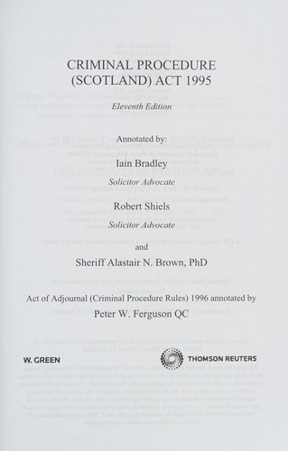 Cover for Criminal Procedure (Scotland) Act 1995