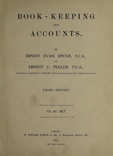 Cover for Book-keeping and accounts