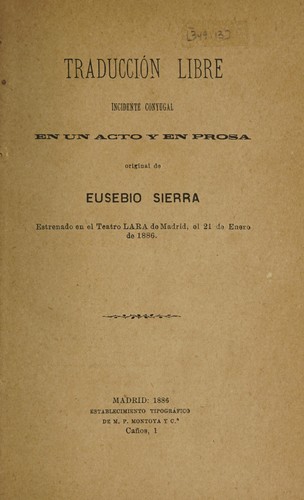 Cover for Traducción libre