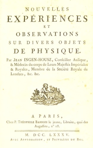Cover for Nouvelles expériences et observations sur divers objets de physique