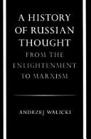 Cover for A history of Russian thought from the enlightenment to marxism