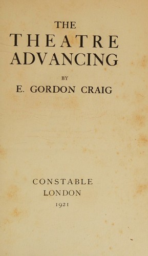 Cover for The theatre advancing