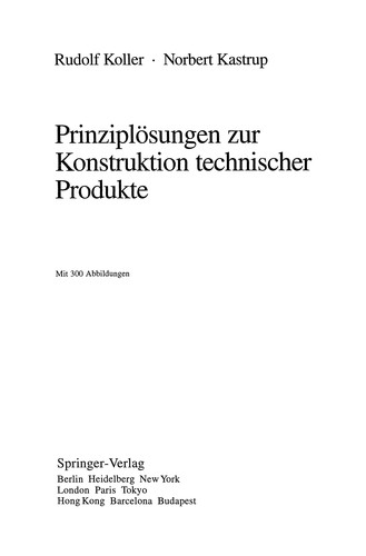Cover for Prinziplösungen zur Konstruktion technischer Produkte