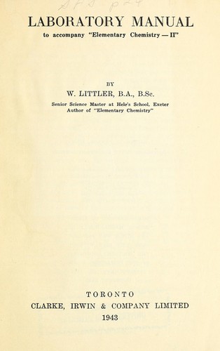 Cover for Elementary chemistry