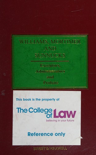 Cover for Williams, Mortimer and Sunnucks on executors, administrators and probate