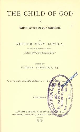 Cover for The child of God