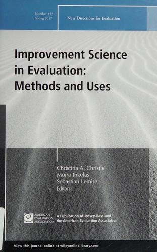 Cover for Improvement Science in Evaluation : Methods and Uses