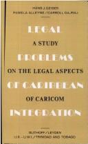 Cover for Legal problems of Caribbean integration