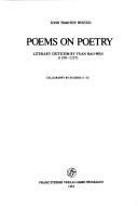 Cover for Poems on poetry