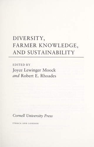 Cover for Diversity, farmer knowledge, and sustainability