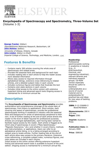 Cover for Encyclopedia of spectroscopy and spectrometry