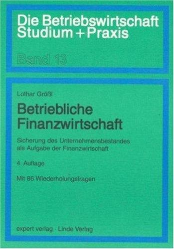 Cover for Betriebliche Finanzwirtschaft.