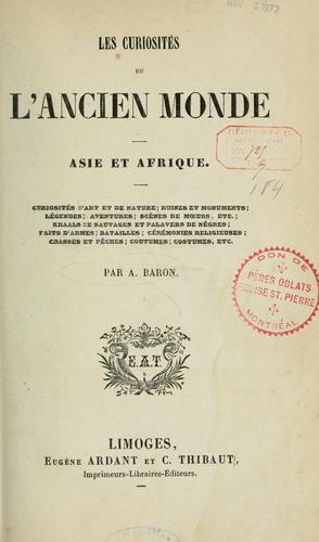 Cover for Les Curiosités de l'Ancien Monde