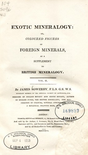 Cover for Exotic mineralogy, or, Coloured figures of foreign minerals
