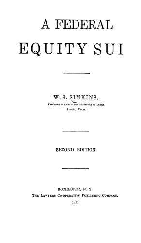 Cover for A federal equity suit