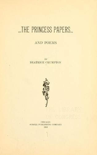 Cover for princess papers, and poems.