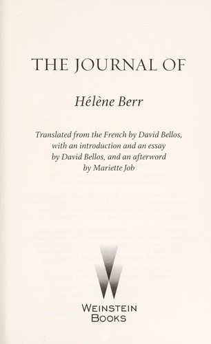 Cover for The journal of Hélène Berr