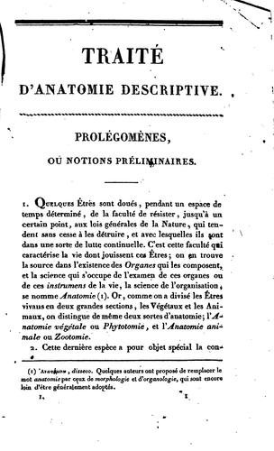 Cover for Traité d'anatomie descriptive: rédigé d'après l'ordre adopté à la Faculté de ...
