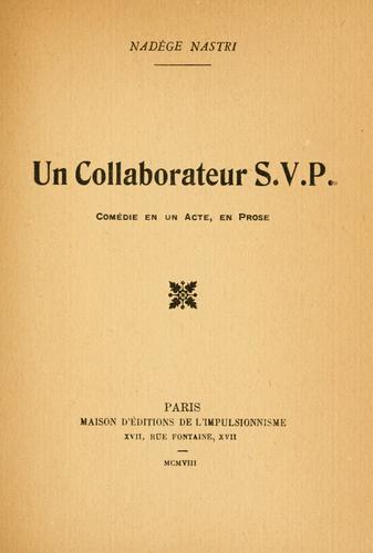 Cover for Un collaborateur, s.v.p.