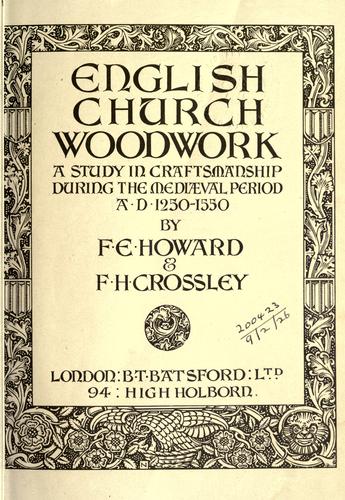 Cover for English church woodwork