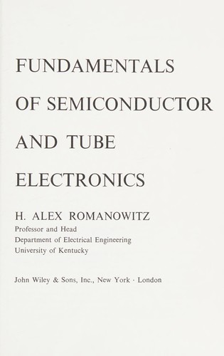 Cover for Fundamentals of semiconductor and tube electronics.