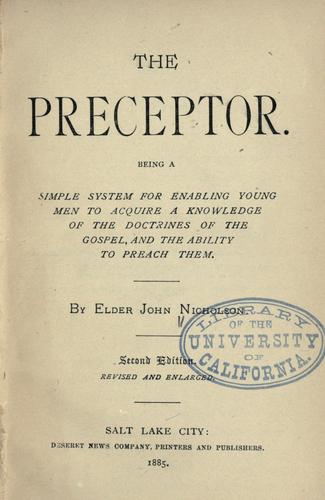 Cover for The preceptor