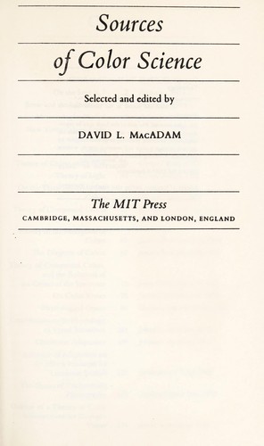 Cover for Sources of color science