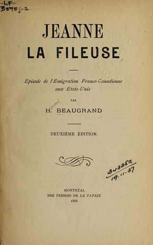 Cover for Jeanne la fileuse