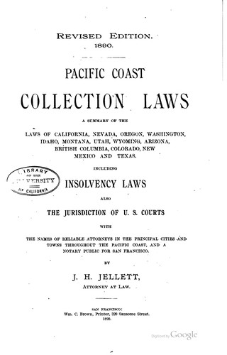 Cover for Pacific coast collection laws