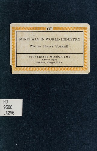 Cover for Minerals in world industry.
