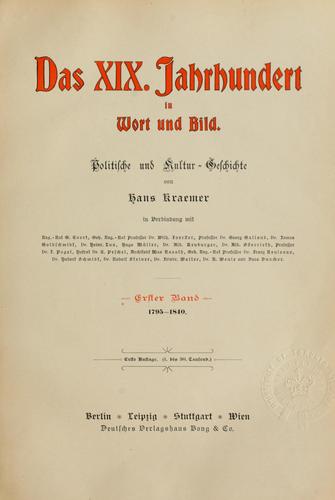 Cover for Das 19. Jahrhundert in Wort und Bild