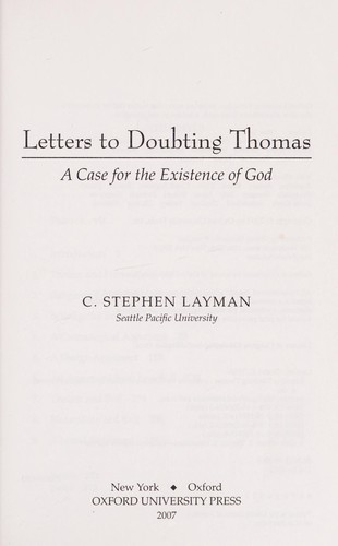 Cover for Letters to Doubting Thomas