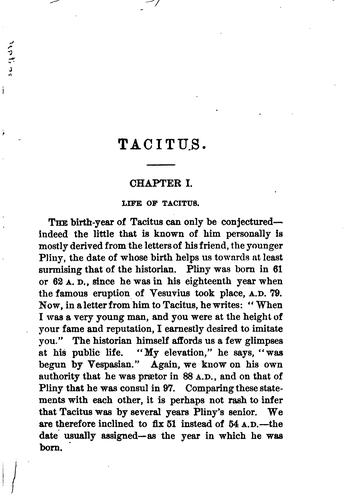 Cover for Tacitus