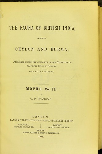 Cover for The Fauna of British India, including Ceylon and Burma