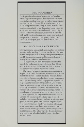 Cover for EDC Export insurance