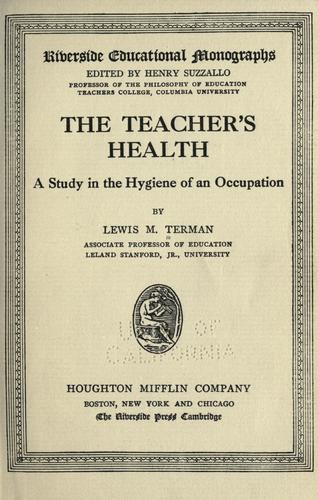 Cover for The teacher's health