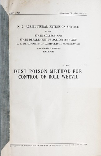 Cover for Dust-poison method for control of boll weevil