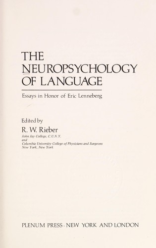 Cover for The Neuropsychology of language