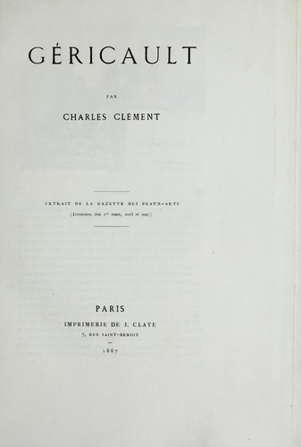 Cover for Géricault