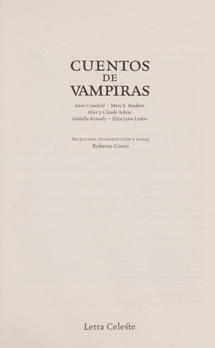 Cover for Cuentos de vampiras