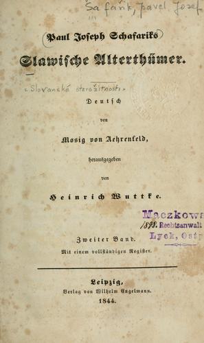 Cover for Slawische Alterthümer