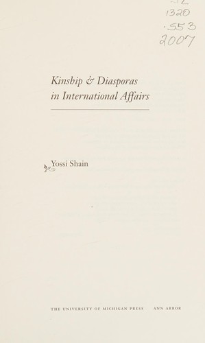 Cover for KINSHIP AND DIASPOAS IN INTERNATIONAL AFFAIRS