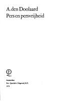 Cover for Pers en persvrijheid.